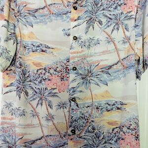 Tropical Print Button-Up Shirt
